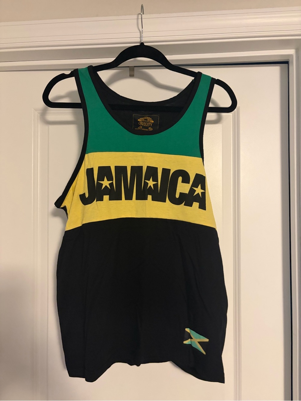 Classic Jamaica Colorblock Tank One-Piece - Green/Yellow/Black